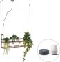 QAZQA cage rack Industriele Dimbare LED Smart Hanglamp incl. wifi met Dimmer voor boven de eettafel in eetkamer 4 lichts L 100 cm Roestbruin Industrieel Woonkamer Slaapkamer Keuken - Thumbnail 2