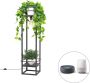 QAZQA cage rack Industriele Dimbare LED Smart Vloerlamp Staande Lamp incl. wifi met Dimmer 1 lichts H 130 cm Zwart Industrieel Woonkamer Slaapkamer Keuken - Thumbnail 2
