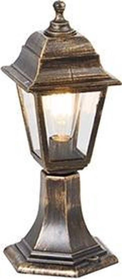 QAZQA capital Klassieke Staande Buitenlamp | Staande Lamp voor buiten 1 lichts H 415 mm Goud messing Buitenverlichting