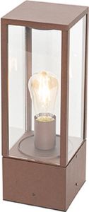 QAZQA charlois Industriele Staande Buitenlamp | Staande Lamp voor buiten 1 lichts H 40 cm Roestbruin Industrieel Buitenverlichting
