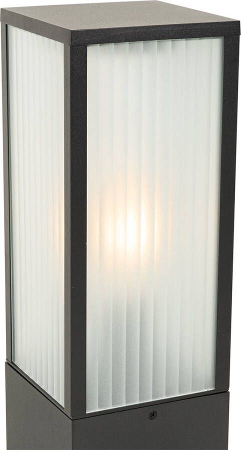 QAZQA charlois Moderne Staande Buitenlamp Staande Lamp voor buiten 1 lichts H 40 cm Zwart Buitenverlichting