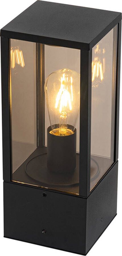 QAZQA charlois Moderne Staande Buitenlamp Staande Lamp voor buiten 1 lichts H 40 cm Zwart Buitenverlichting