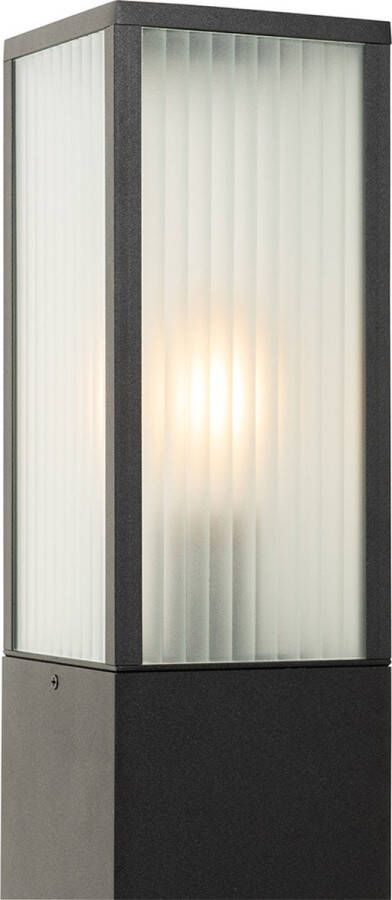 QAZQA charlois Moderne Staande Buitenlamp Staande Lamp voor buiten 1 lichts H 80 cm Transparant Buitenverlichting