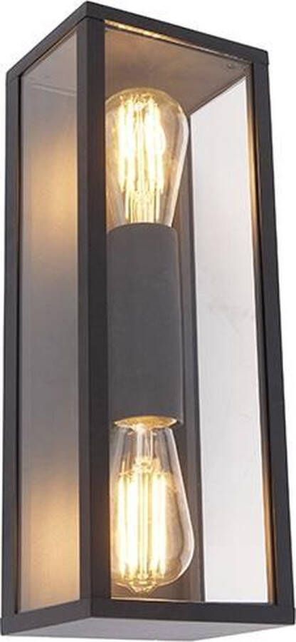 QAZQA charlois Wandlamp 2 lichts D 13.5 cm Zwart