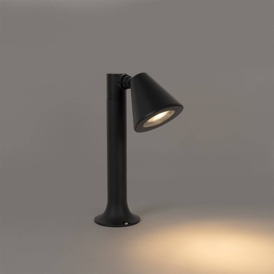 QAZQA ciara Moderne Staande Buitenlamp Staande Lamp voor buiten 1 lichts H 30 cm Zwart Buitenverlichting
