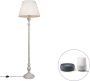 QAZQA Classico Retro Dimbare LED Smart Vloerlamp Staande Lamp met kap incl. wifi met Dimmer 1 lichts H 160 cm Crème Woonkamer Slaapkamer Keuken - Thumbnail 2