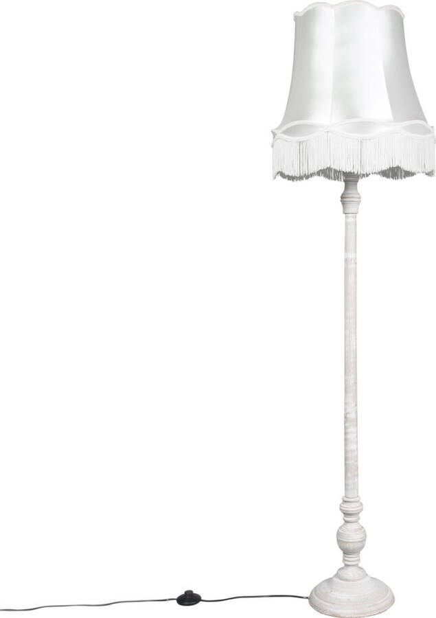 QAZQA Classico Retro Vloerlamp Staande Lamp 1 lichts H 1750 mm Crème Woonkamer Slaapkamer Keuken