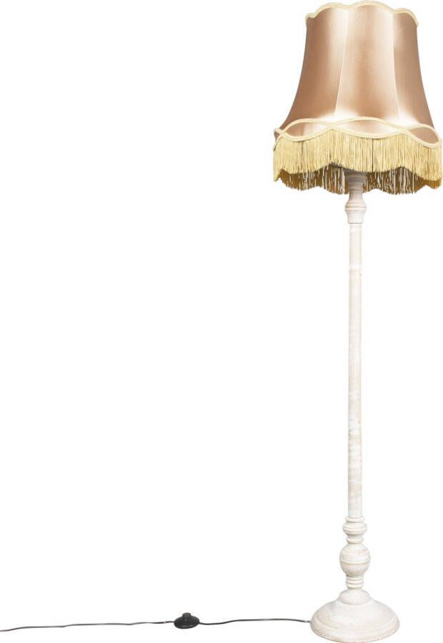 QAZQA Classico Retro Vloerlamp Staande Lamp met kap 1 lichts H 1750 mm Geel Woonkamer Slaapkamer Keuken