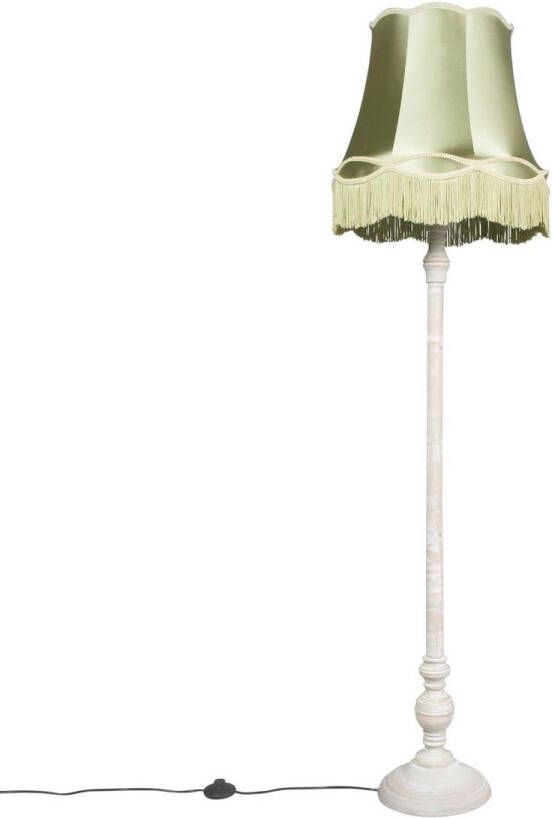 QAZQA Classico Retro Vloerlamp Staande Lamp met kap 1 lichts H 1750 mm Groen Woonkamer Slaapkamer Keuken