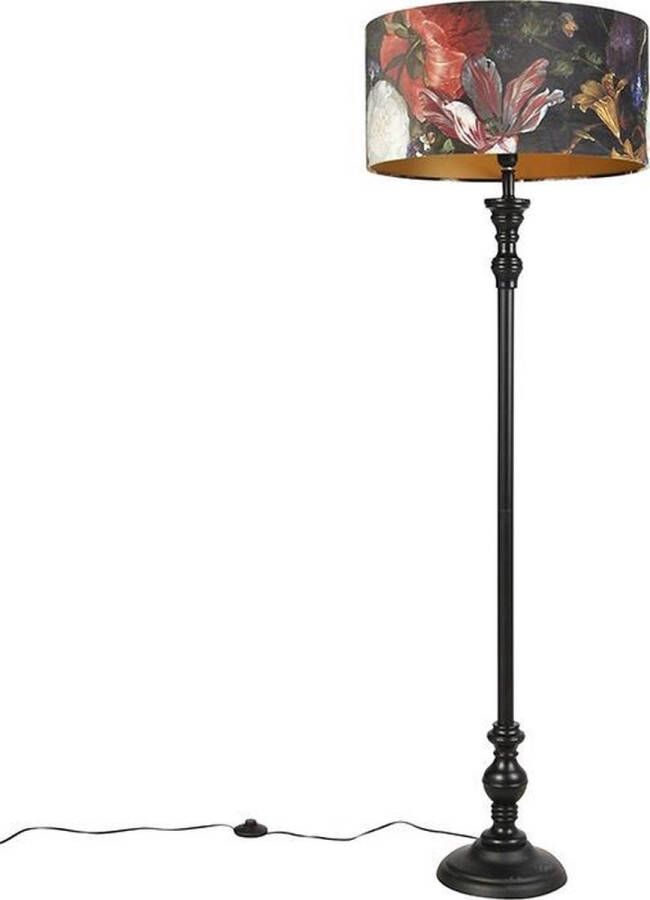 QAZQA classico Vloerlamp met lampenkap 1 lichts H 1565 mm Multicolor