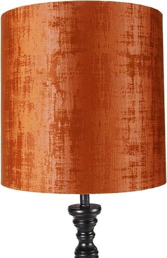 QAZQA classico Vloerlamp met lampenkap 1 lichts H 172 cm Oranje
