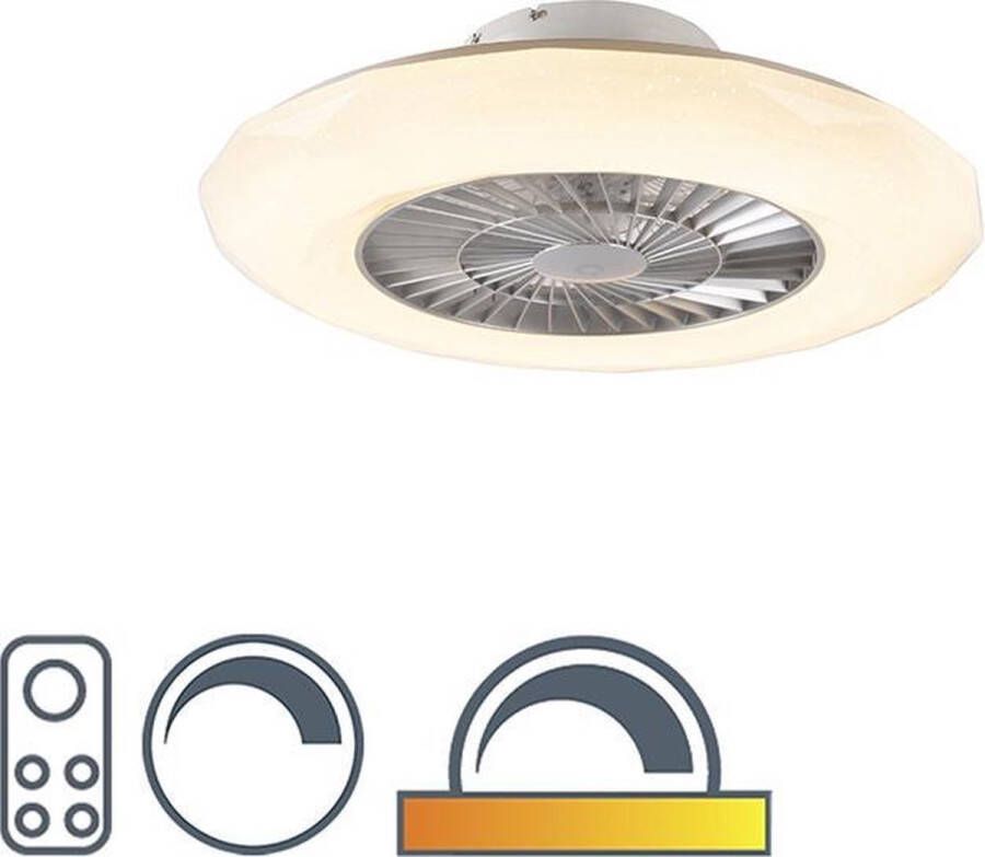 QAZQA clima Design LED Dimbare Plafondventilator met lamp met Dimmer 1 lichts Ø 59 cm Wit Kinderkamer Slaapkamer