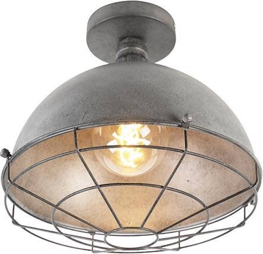 QAZQA Industriële Plafondlamp Antiek Zilver 32 Cm Course