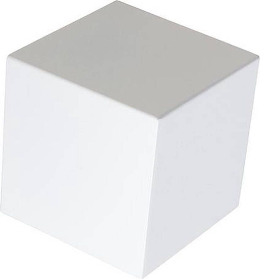QAZQA Wandlamp cube Wit Design H 175mm