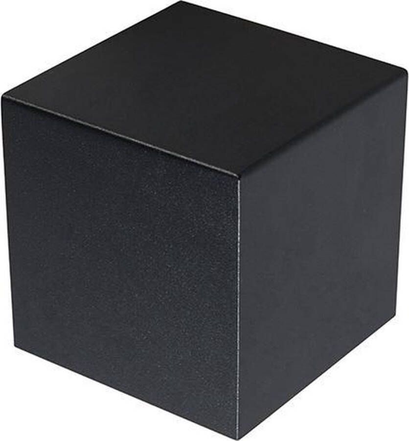 QAZQA Cube Wandlamp 1 lichts mm zwart