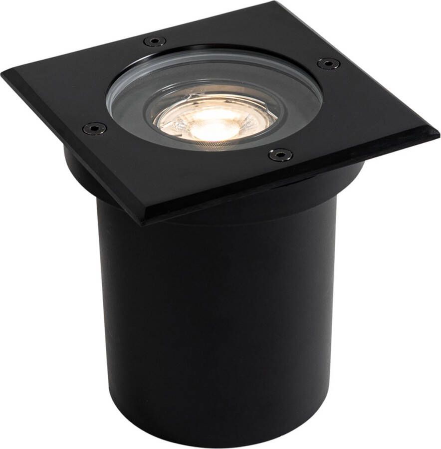 QAZQA delux Moderne Grondspot 1 lichts L 13 cm Zwart Buitenverlichting