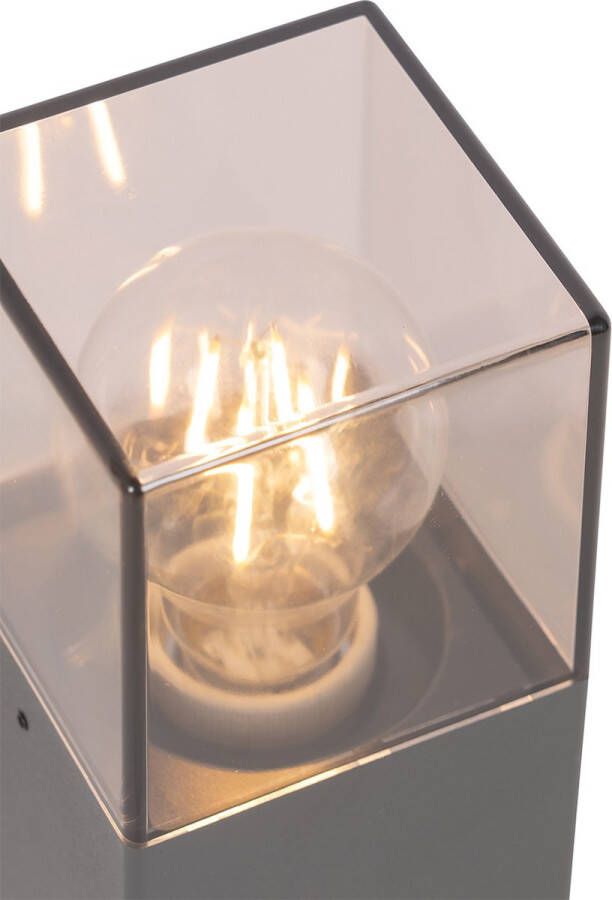 QAZQA denmark Moderne Staande Buitenlamp Staande Lamp voor buiten 1 lichts H 30 cm Donkergrijs Buitenverlichting
