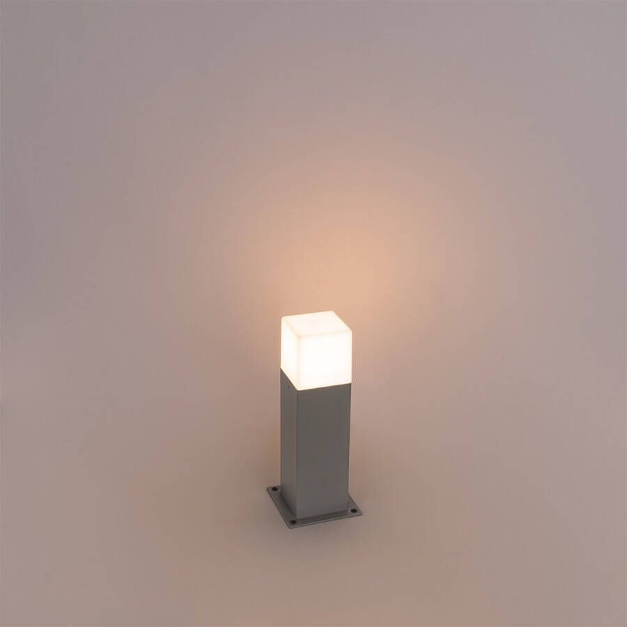 QAZQA denmark Moderne Staande Buitenlamp Staande Lamp voor buiten 1 lichts H 30 cm Grijs Buitenverlichting