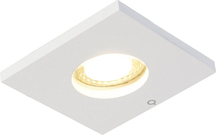 QAZQA doku Moderne Inbouwspot voor badkamer 1 lichts L 85 mm Wit