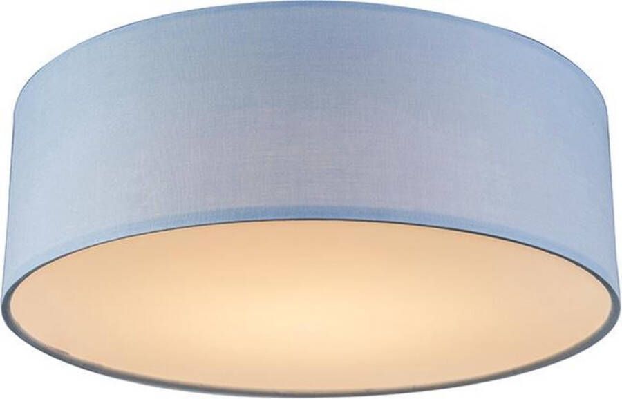 QAZQA drum led Plafondlamp 1 lichts H 125 mm Blauw