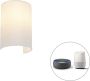 QAZQA drum Moderne LED Smart Wandlamp incl. wifi voor binnen 1 lichts D 90 cm Wit Woonkamer Slaapkamer Keuken - Thumbnail 2