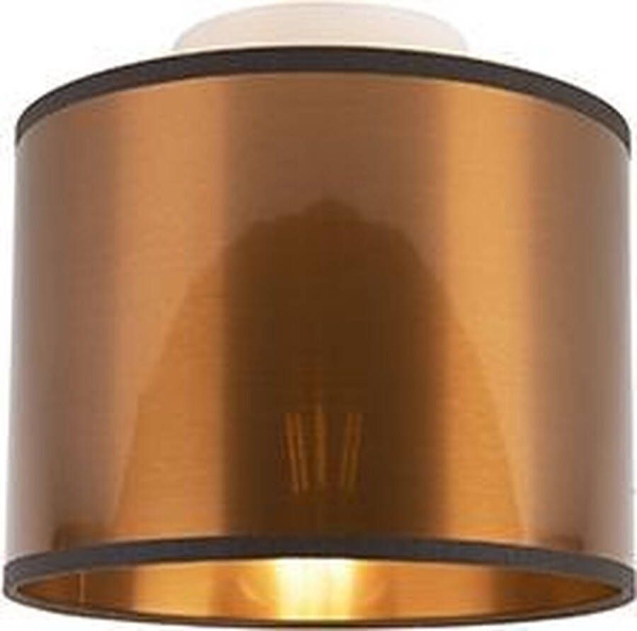 QAZQA drum Plafondlamp met lampenkap 1 lichts Ø 100 mm Koper