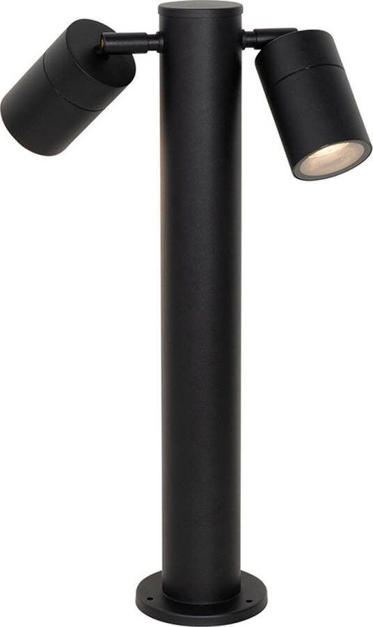 QAZQA duo Design Staande Buitenlamp Staande Lamp voor buiten 2 lichts H 80 cm Zwart Buitenverlichting