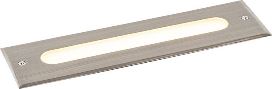 QAZQA eline Moderne LED Grondspot 1 lichts L 30 cm Staal Buitenverlichting