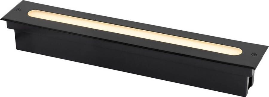 QAZQA eline Moderne LED Grondspot 1 lichts L 50 cm Zwart Buitenverlichting