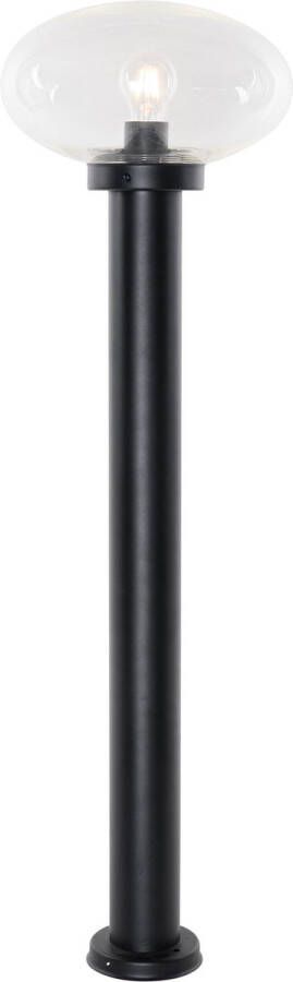 QAZQA elly Moderne Staande Buitenlamp Staande Lamp voor buiten 1 lichts H 100 cm Zwart Buitenverlichting