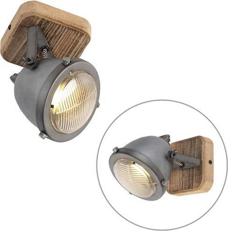 QAZQA emado Industriele LED Smart Plafondspot Spotje Opbouwspot incl. wifi 1 lichts L 11 cm Grijs Industrieel Woonkamer Slaapkamer Keuken