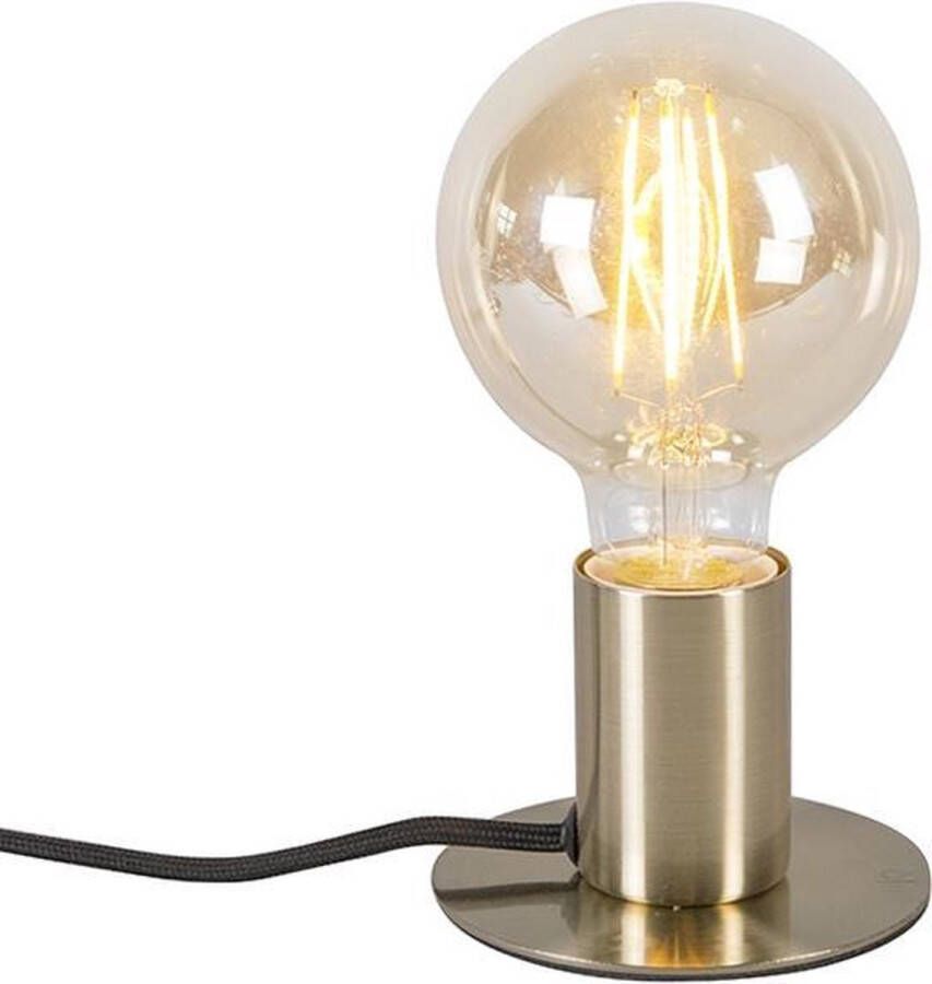 QAZQA facil Art Deco Tafellamp 1 lichts H 70 mm Goud messing Woonkamer Slaapkamer Keuken