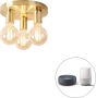 QAZQA facil Design LED Dimbare Smart Plafondlamp incl. wifi met Dimmer 3 lichts Ø 25 cm Goud Woonkamer Slaapkamer Keuken - Thumbnail 1