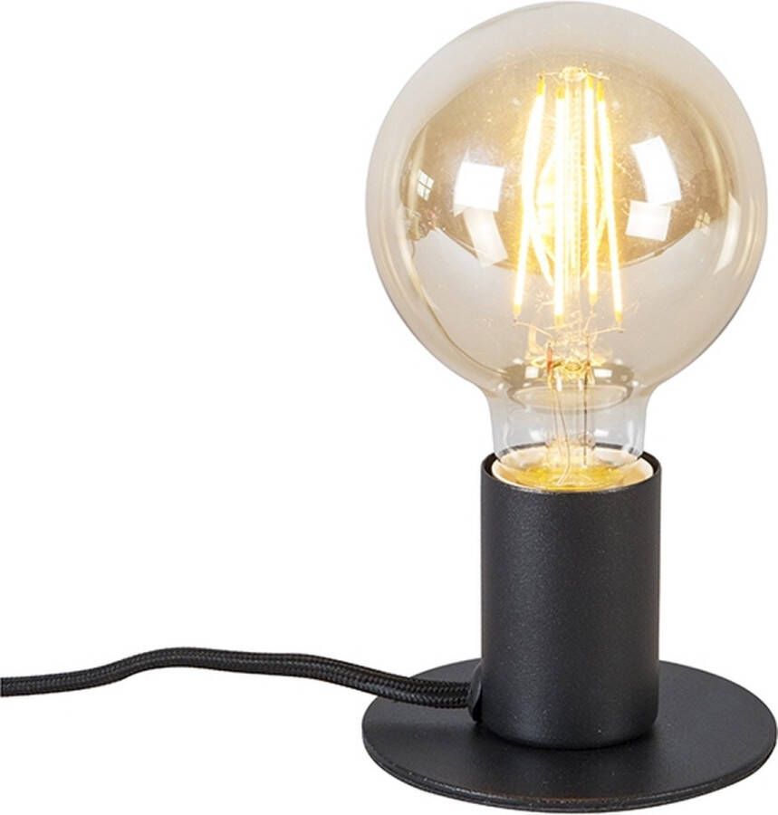 QAZQA facil Design Tafellamp 1 lichts H 70 mm Zwart Woonkamer Slaapkamer Keuken