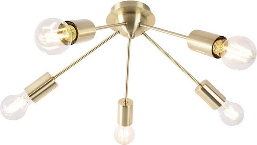 QAZQA facil Plafondlamp 5 lichts Ø 500 mm Goud messing