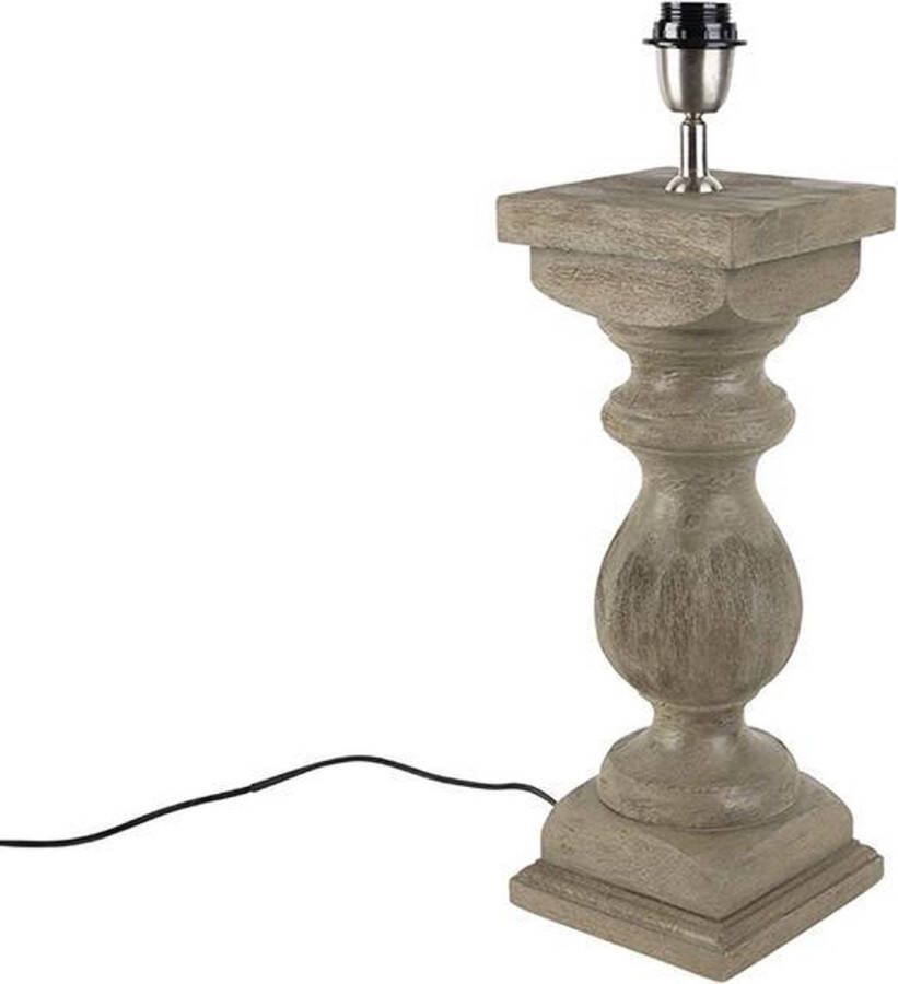 QAZQA Landelijke tafellamp zonder kap vintage grijs hout Hyssop