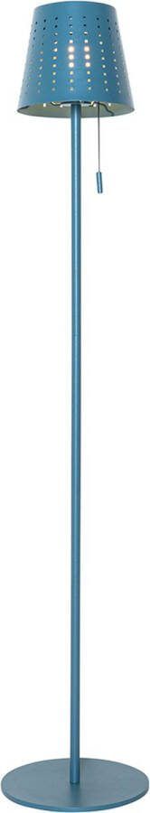 QAZQA ferre Design LED Dimbare Vloerlamp Staande Lamp met Dimmer met Solar Zonne energie 1 lichts H 94 cm Blauw Buitenverlichting - Foto 1