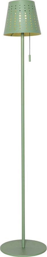 QAZQA ferre Design LED Dimbare Vloerlamp Staande Lamp met Dimmer met Solar Zonne energie 1 lichts H 94 cm Groen Buitenverlichting - Foto 1