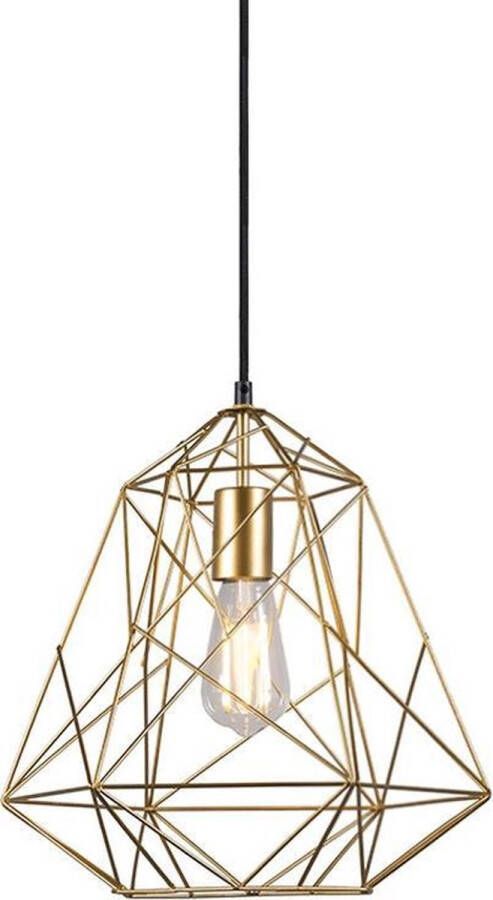 QAZQA framework Moderne Hanglamp 1 lichts H 1350 mm Goud messing Woonkamer Slaapkamer Keuken