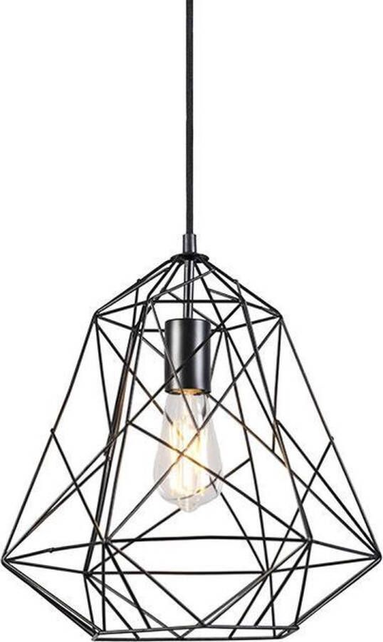 QAZQA framework Moderne LED Smart Hanglamp incl. wifi 1 lichts Ø 37 cm Zwart Woonkamer Slaapkamer