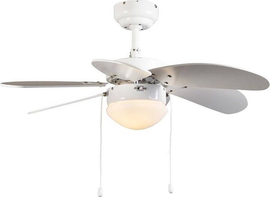 QAZQA fresh Moderne Plafondventilator met lamp 1 lichts Ø 800 mm Wit Woonkamer | Slaapkamer | Keuken