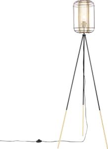 QAZQA gaze Design Tripod driepoot vloerlamp Staande Lamp 1 lichts H 161.8 cm Zwart Woonkamer Slaapkamer