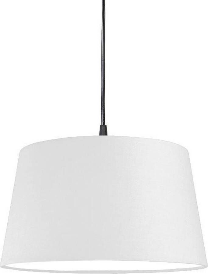 QAZQA Moderne hanglamp zwart met witte kap 45 cm Pendel