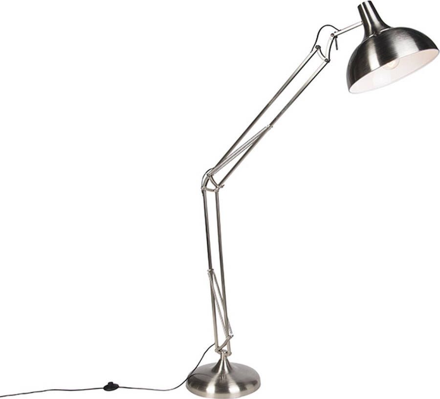 QAZQA 106220 hobby fl Moderne LED Smart Vloerlamp Staande Lamp incl. wifi 1 lichts H 180 cm Staal Woonkamer Slaapkamer