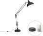 QAZQA 106219 hobby fl Retro LED Smart Vloerlamp Staande Lamp incl. wifi 1 lichts H 185 cm Zwart Woonkamer Slaapkamer - Thumbnail 1