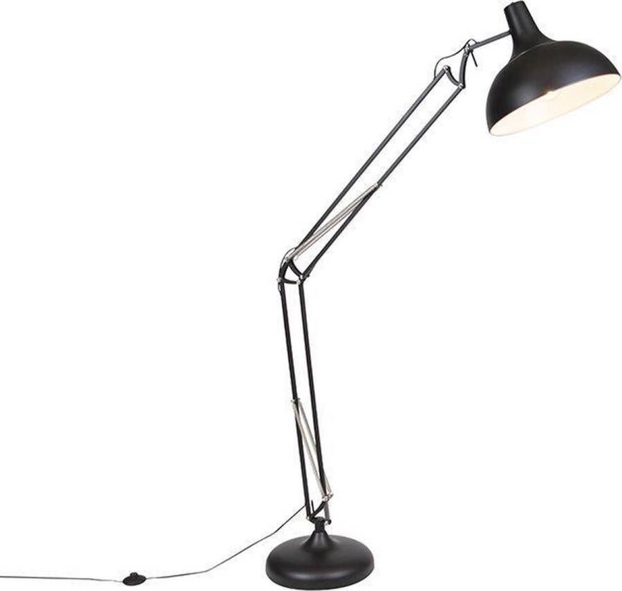 QAZQA hobby fl Retro Vloerlamp Staande Lamp 1 lichts H 1850 mm Zwart Woonkamer Slaapkamer