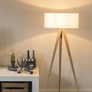 QAZQA ilse Moderne Tripod | driepoot vloerlamp | Staande Lamp 1 lichts H 1440 mm Wit Woonkamer | Slaapkamer | Keuken