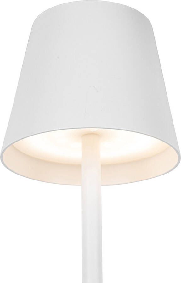 QAZQA jackson Design LED Dimbare Vloerlamp Staande Lamp met Dimmer 1 lichts H 110 cm Wit Buitenverlichting