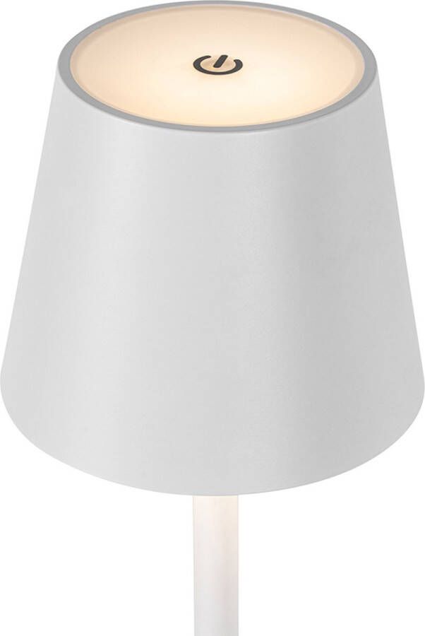 QAZQA jackson Design LED Dimbare Vloerlamp Staande Lamp met Dimmer 1 lichts H 110 cm Wit Buitenverlichting