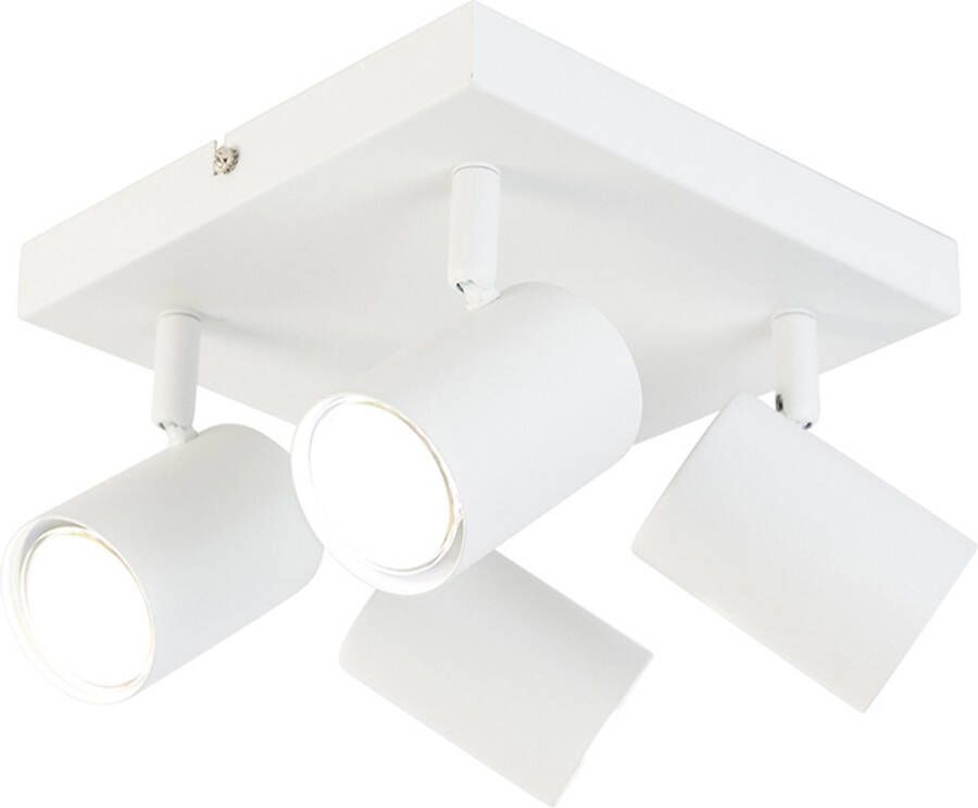 QAZQA jeana Moderne LED Dimbare Smart Plafondspot Spotje Opbouwspot incl. wifi met Dimmer 4 lichts L 20 cm Wit Woonkamer Slaapkamer Keuken